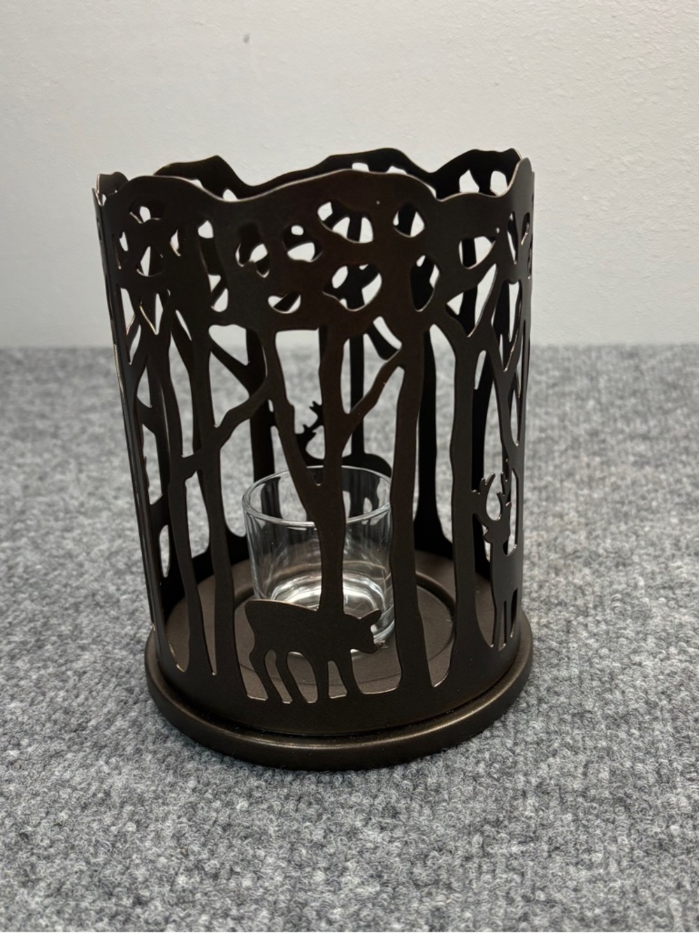 PartyLite Woodland Light Candle Sleeve P91215 Metal Holder Rustic Deer Retired - Picture 5 of 14